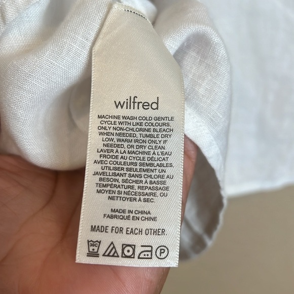 Aritzia Wilfred Vermeer Linen Camisole Ruffle Baby Doll Flowy Top Size Large - Picture 8 of 11